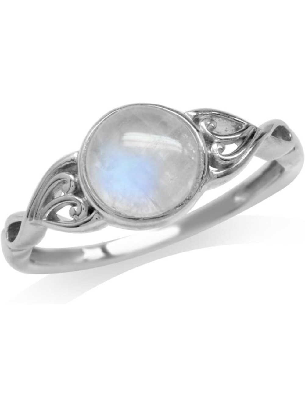7MM Genuine Round Gemstone Solitaire Ring in White/Yellow Gold Plated 925 Silver